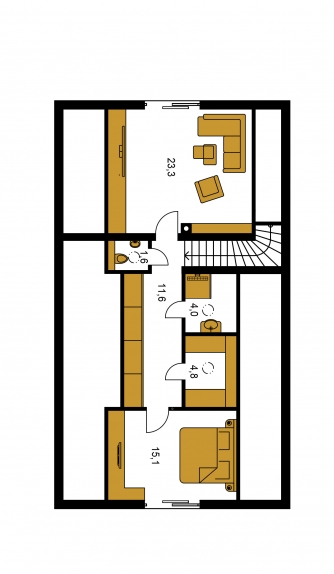 Grundriss des Obergeschosses - BUNGALOW 223